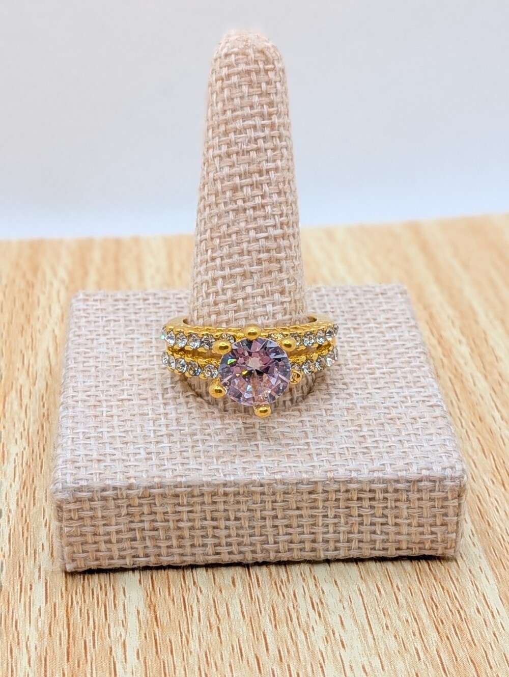 Lavender And Gold Statement Ring
